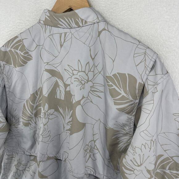 PATAGONIA Shirt Mens L Sol Patrol II Floral Performance Mesh Lined Ripstop Gray - Picture 8 of 14